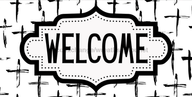 Religious Welcome Sign, Crosses Sign, DCO-01255, Sign For Wreath, 6x12